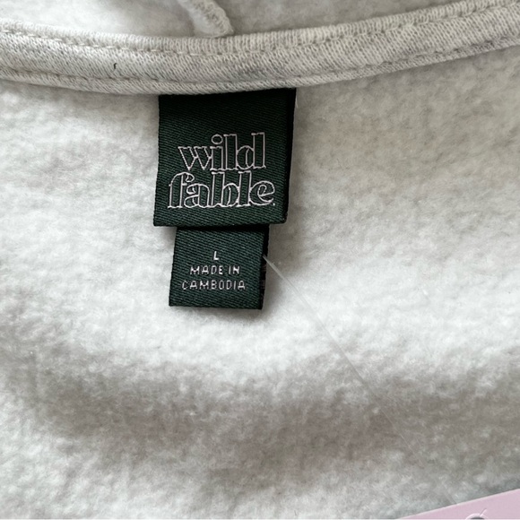 NWT Wild Fable Women's Heathered Gray Zip-Up Hoodie Size L - Picture 5 of 8